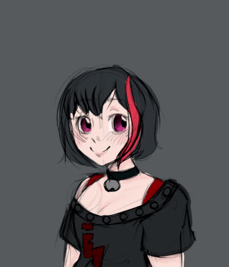 Here's a quick sketch of Ran smiling. I may  clean it up and do something more serious later....