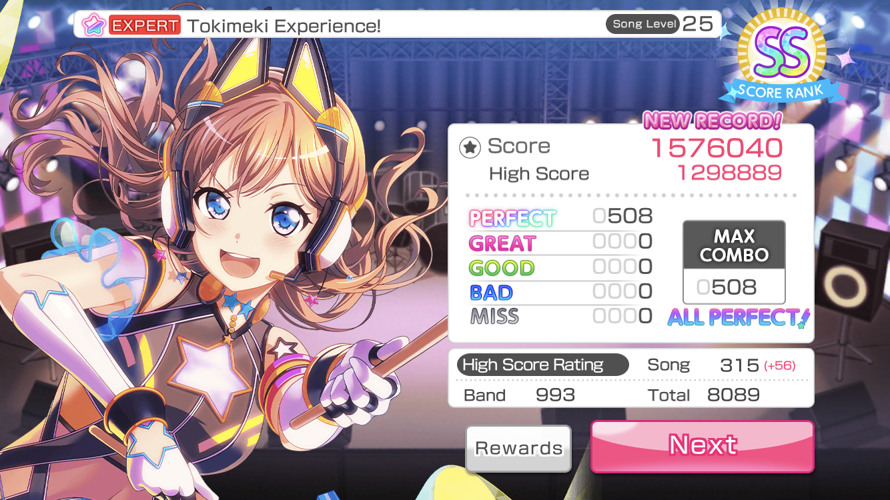 I got my first All Perfect on an expert song :0