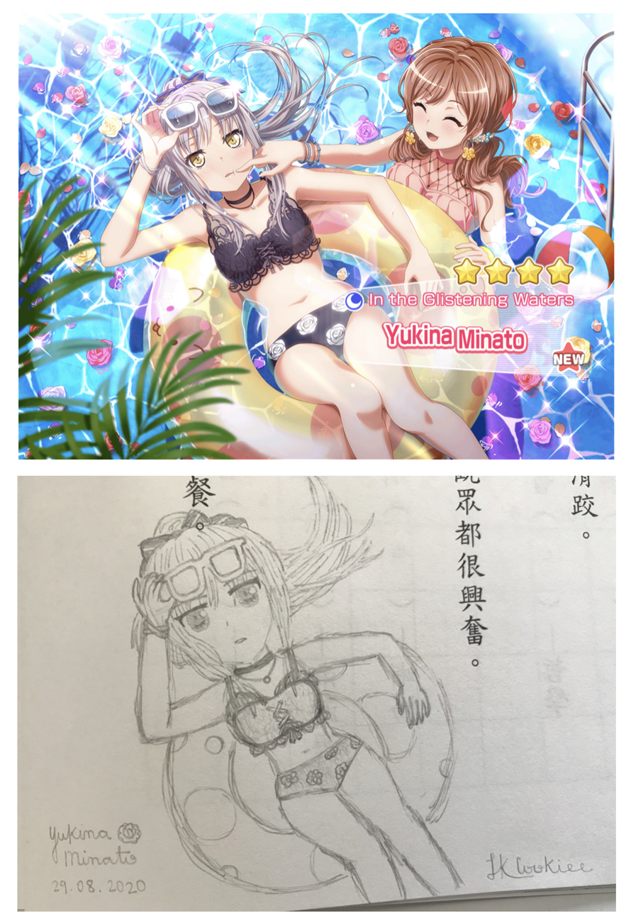     Soooo, I was bored af in my class and then I had the terrible ideia to draw the summer Yukina...