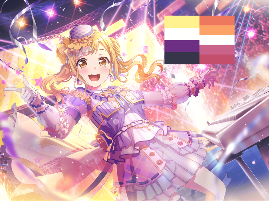 hi banpa.. hope you all behave this month! 

here is the nonbinary & lesbian flags colourpicked...