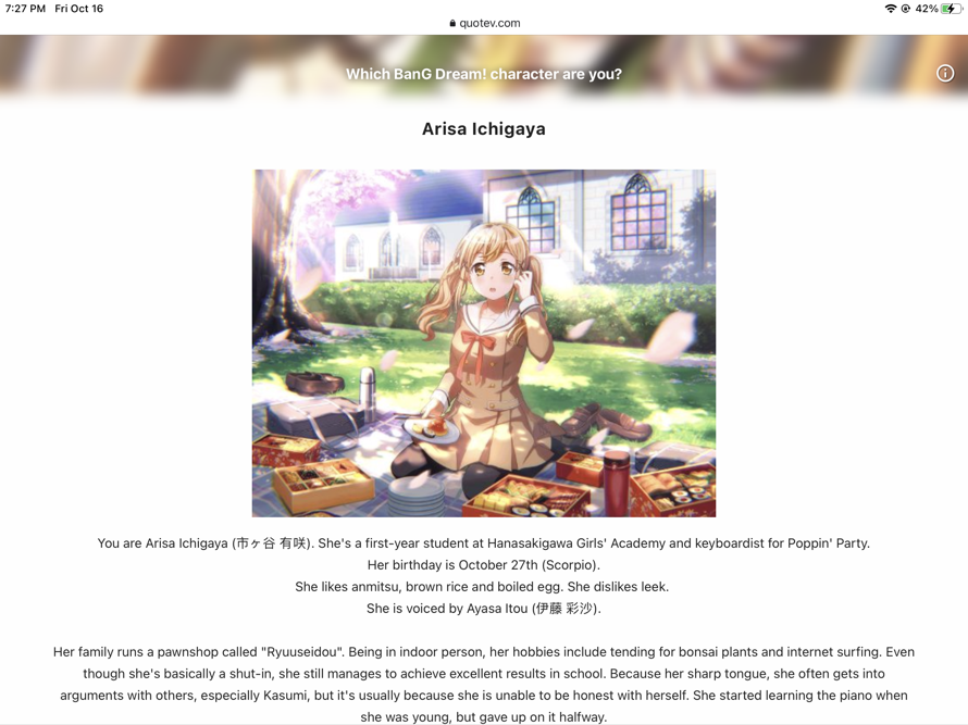 inspired by um. i forgot the person if its u hmu ?

but i took the quiz and ayy we got best...