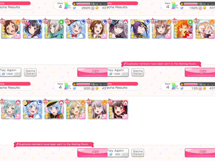 THIS IS ALL ON THE SAME ACC WTF
ALL THE DISCOUNTED PULLS GAVE ME 4 STARS ON EACH OF THEM AND THEN I...