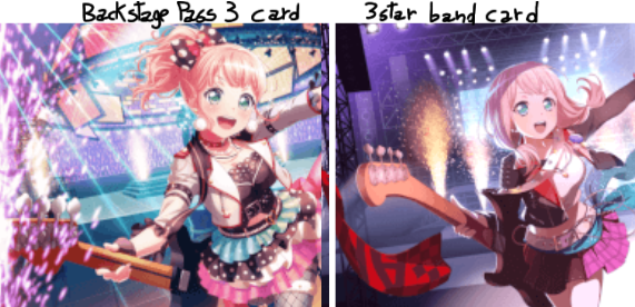 OK GUYS I'M DUMB

I just discovered that the backstage pass cards have the same poses as the 3  band...