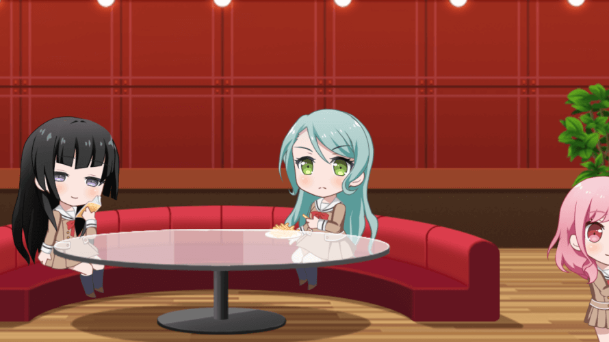 Lounge can’t come to EN any sooner.

       Sayo eating fries. Sayo eating fries. Where’d she even...