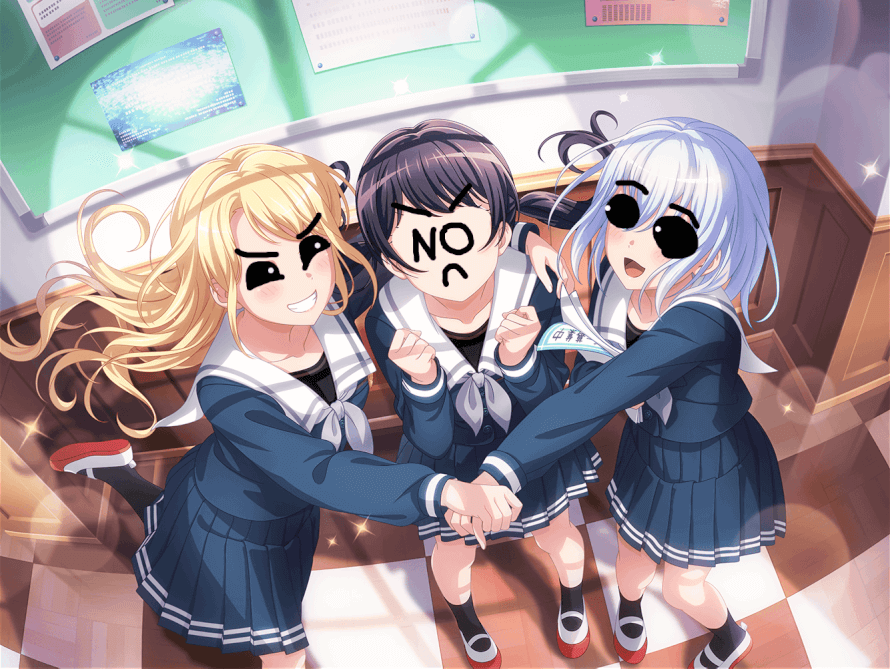 I made this to maybe hopefully make them go away i rerolled for so long to have lisa,ran and nanami...