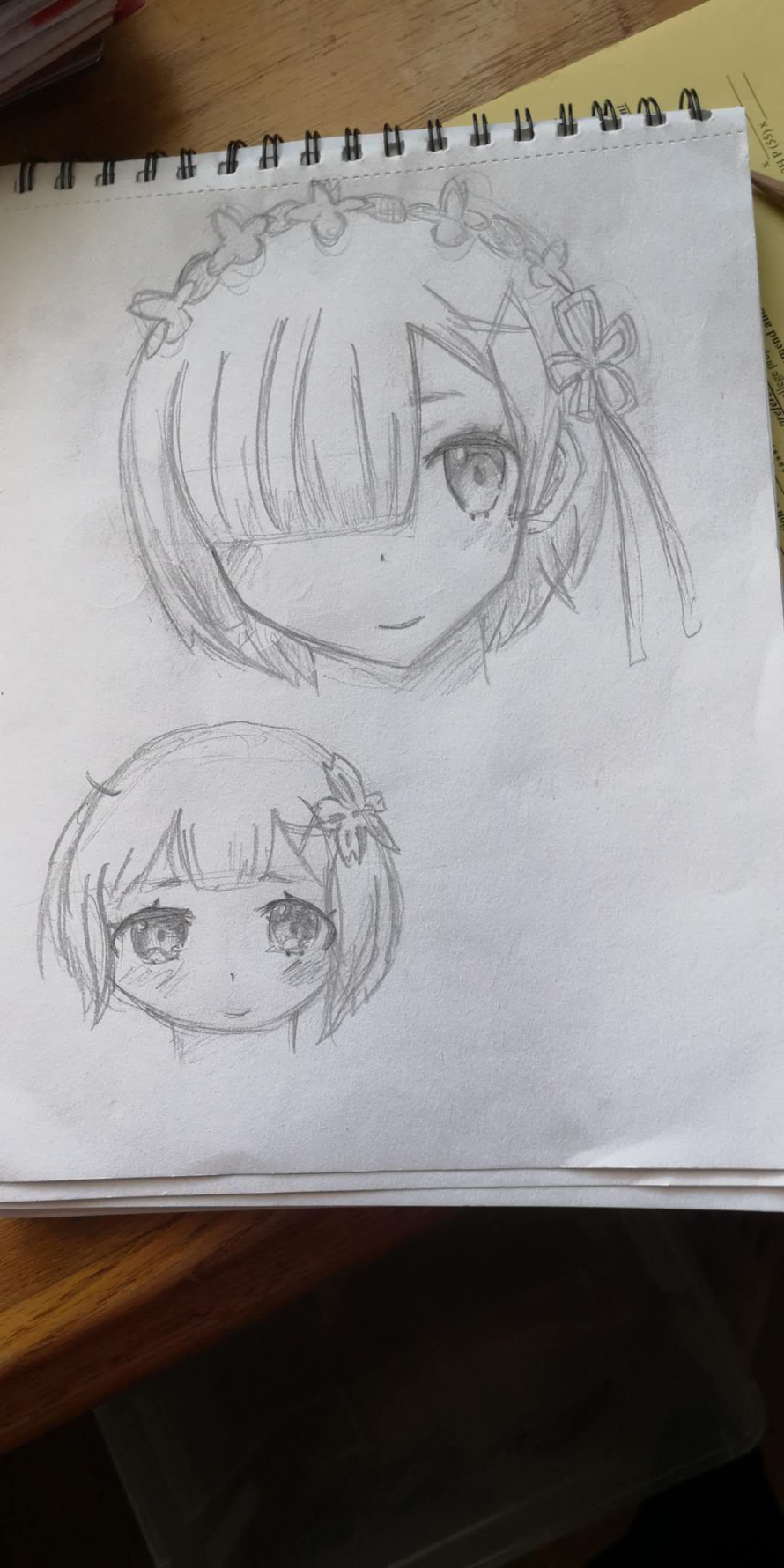 I DREW REM RIN!  Baby Rem looks scary♪ 