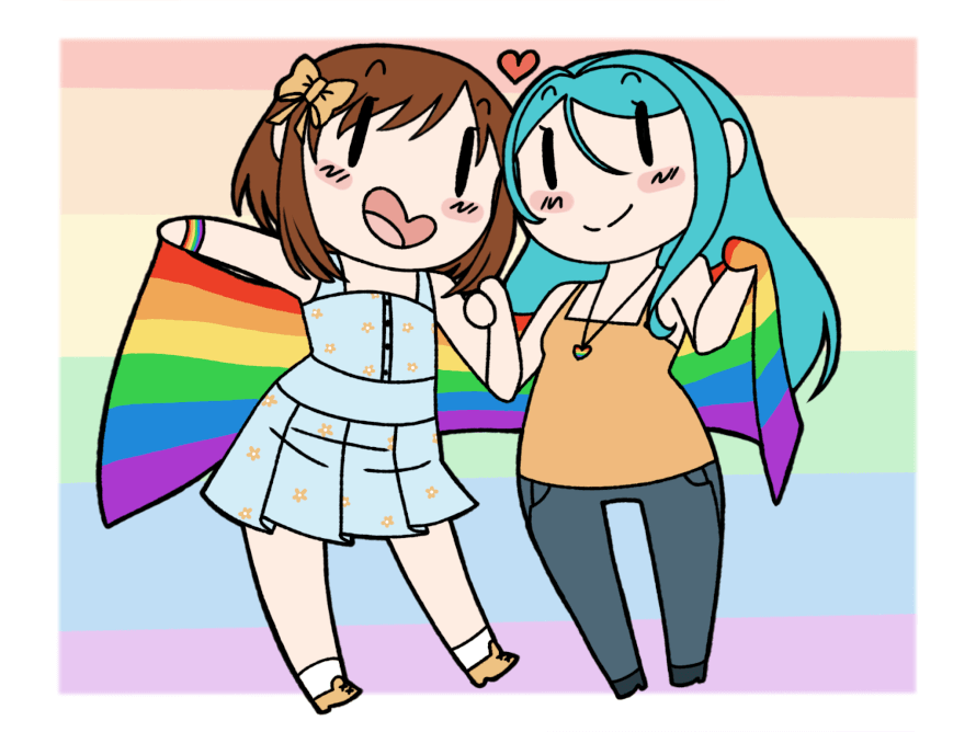 I know it’s a little late but Happy Pride Month! Have this smol Tsugu Sayo I made to celebrate <3 <3...