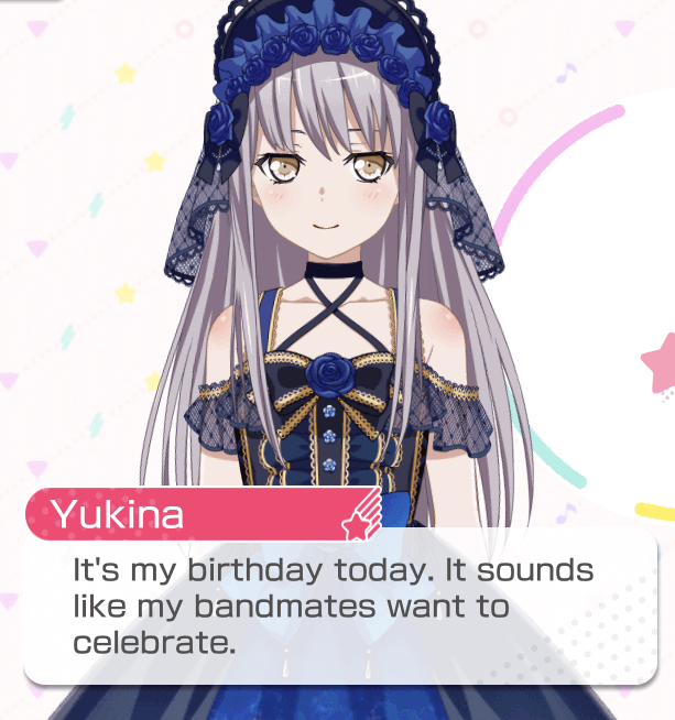   "頂点へ... 狂い咲け!"  

      TN: "Bloom wildly at the peak!"

    Happy Birthday Yukina!...