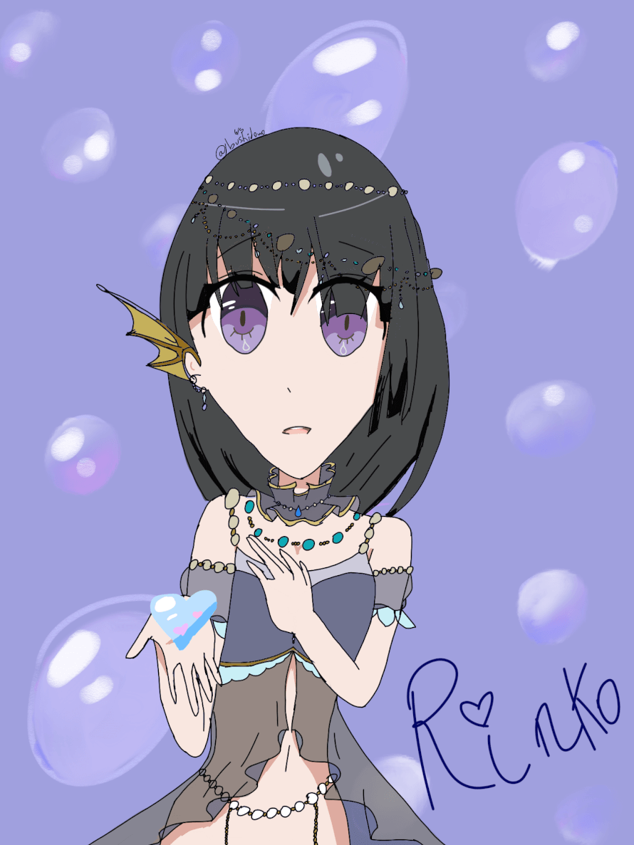 Did a drawing of Rinko by iPad

~It was hard~