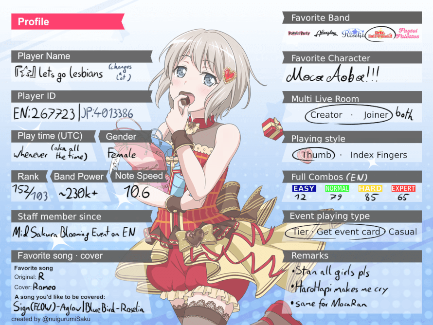 here's my profile~ rn my name's the same except lesbians was replaced with penguins, maybe some will...