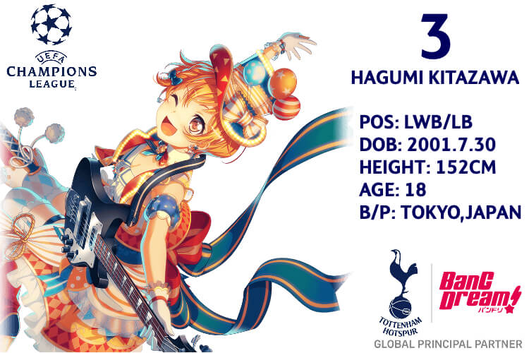BanG Dream! x Tottenham Hotspur challenge: Day 3
Squad number 3: Hagumi Kitazawa
