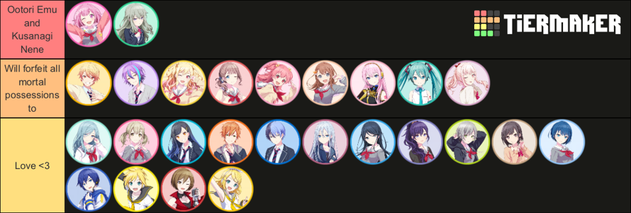     I recently got into psekai a few days ago and wanted to rank all the characters as of now!  I...