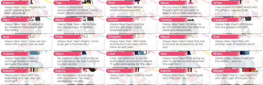To celebrate the New Year, here is everyone's 2020 New Year's lines on the EN...