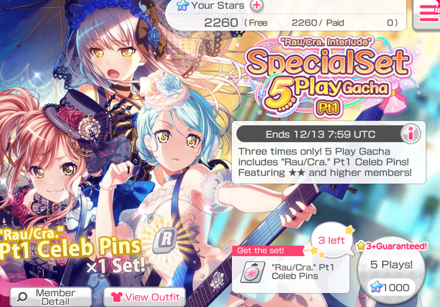     So there is a new Roselia themed gacha that is open right now on EN, and it says that if you do...