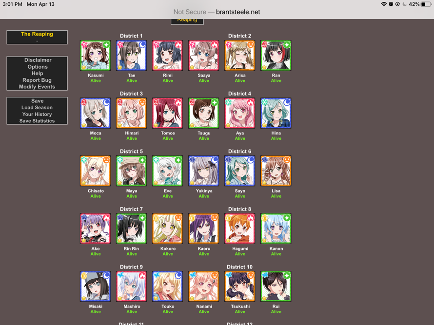   AGH THIS IS FINALLY DONE!

    So I made a version of the Bandori Hunger Games, except now it...