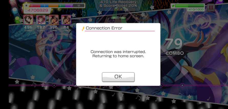 Ok Now this is the saddest lost connection I ever had in around one decade... Right in the beginning...