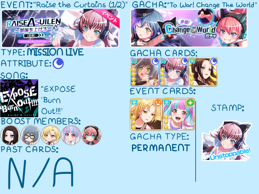   "Your guide to the next JP event, "Raise The Curtains...