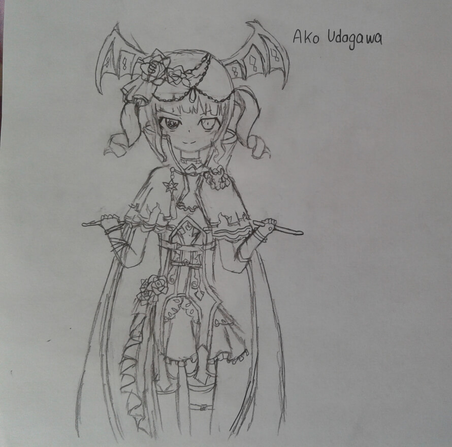   I tried to draw Ako Udagawa in her new costume. 
I guess it's decent considering the fact that a...