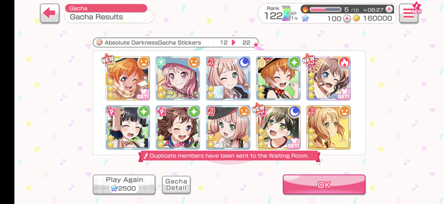 No Ako, but I did get my favorite Saaya and Hagumi cards... I have fixed feelings over this 