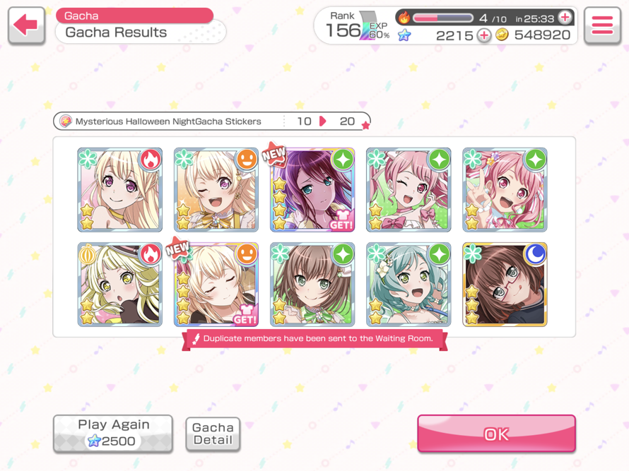 CHISAAA

my first Tomoe 4 star as well!!

no Halloween Aya but im still happy

~although i still...