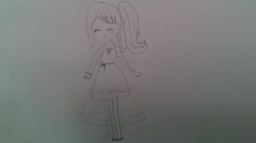 My first shared fanart, it is bad ;w; I drew Aya in a costume