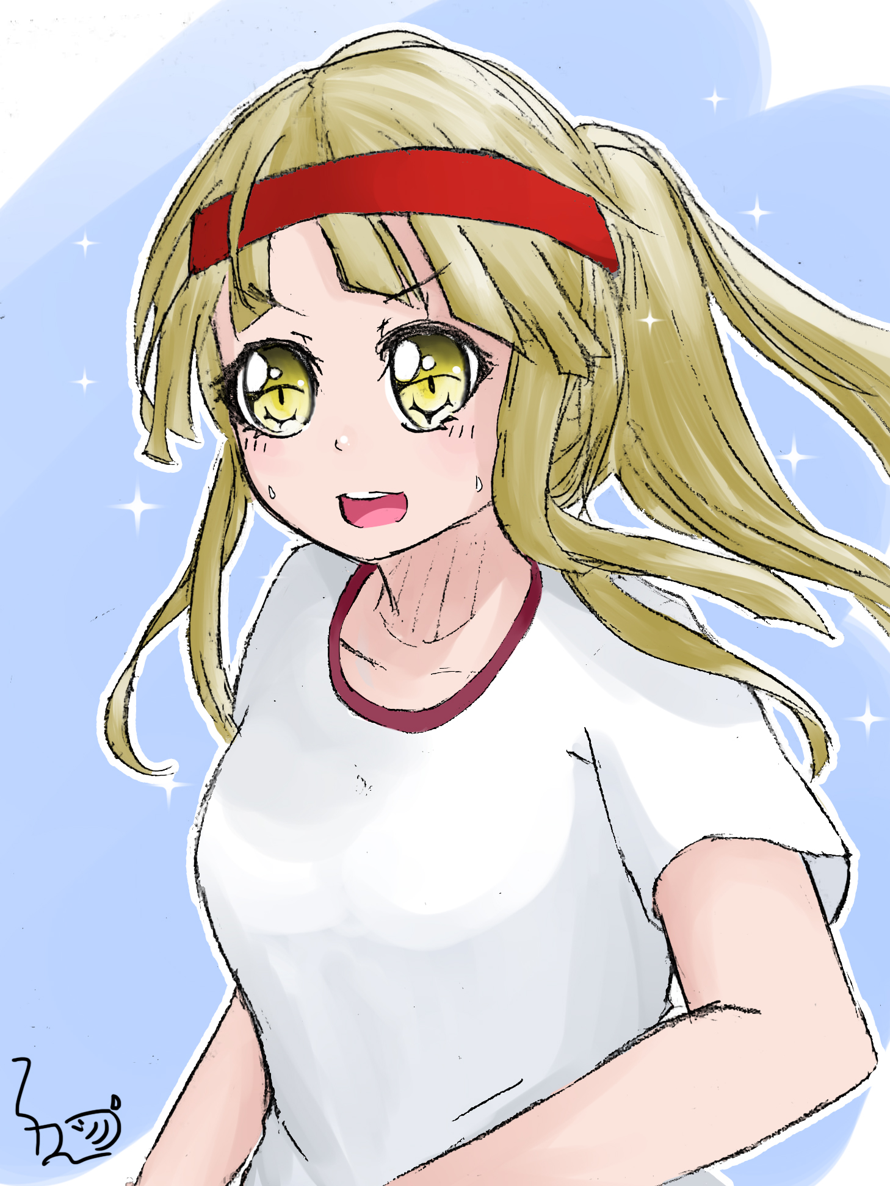 Kokoron gym costume~ At first I wanted to draw Kokoro playing tennis. But it is the next level for...