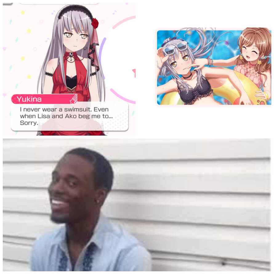 Yukina, we need to talk... 

Edit: for such a crappy meme edit, this actually got a lot of likes...