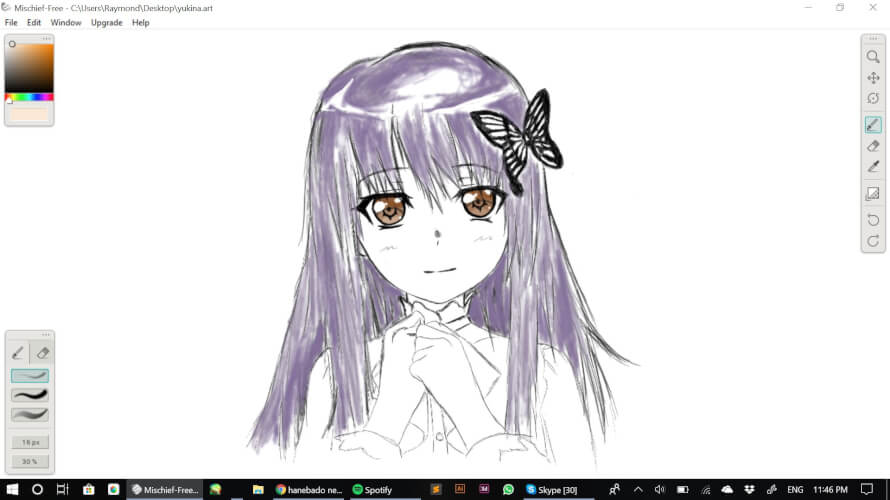 I TRY MY BESTTTTT to draw yukina chan after i'm finish my work, but.... i can't done it before she...