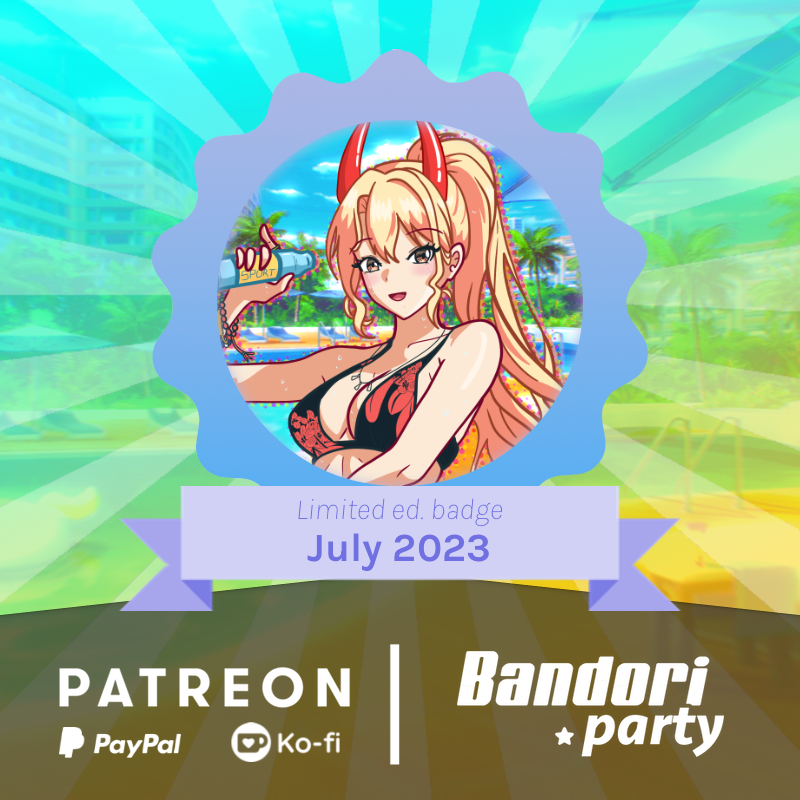      July 2023's limited badge is here! 🤩🎉  

 It's a very special badge featuring Touko 👙☀️,...