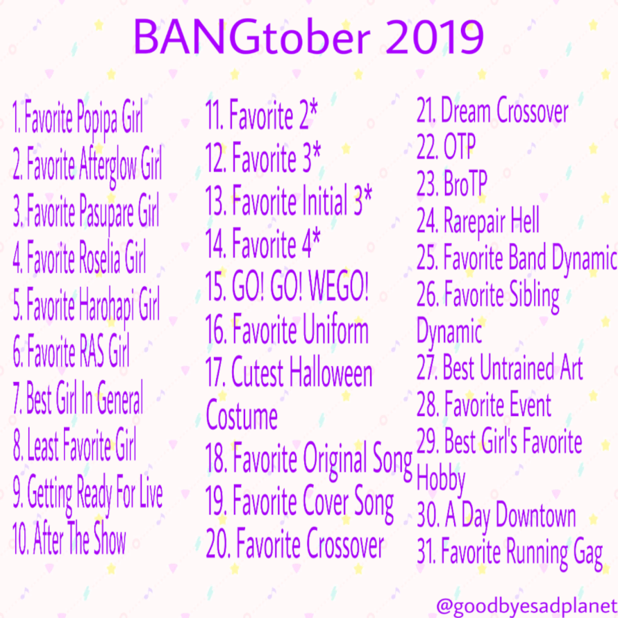 i made a bandori prompt list for inktober! it looks...bad bc graphic design is my burden, but feel...