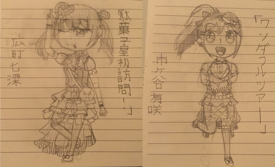   I drew Nanami and Arisa's chibi cause the costumes are beyond amazing. I hope you like it!