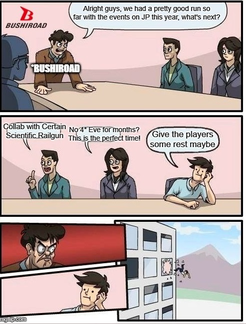 "Haven't released a 4  Eve for months"

"Decides this is the right time to do so"


   Classic   