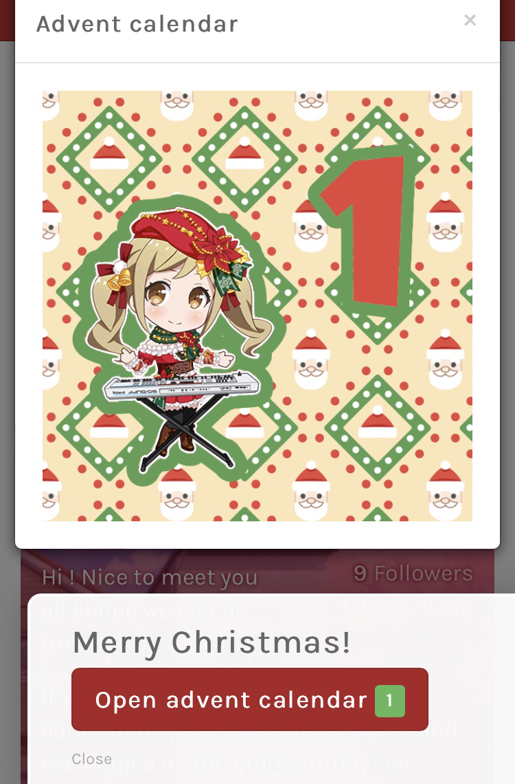 It’s December yayyyyy !  Thank you Bandori Party for the advent calendar!!!!!