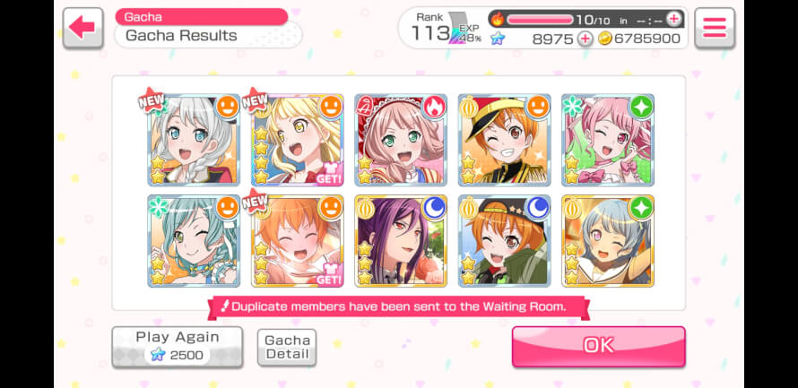 Tried to do one 10x gacha again today because I really wanted NY Eve and I got another 4  Kokoro T_T...