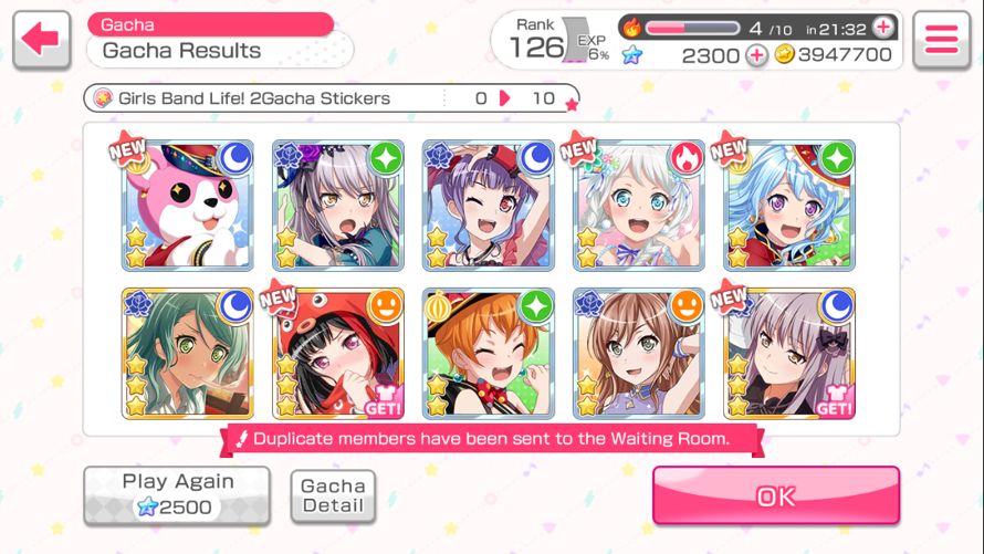 Thought I’d post the results from my first ten pull. The only things I got aside from 2 s or dupes...