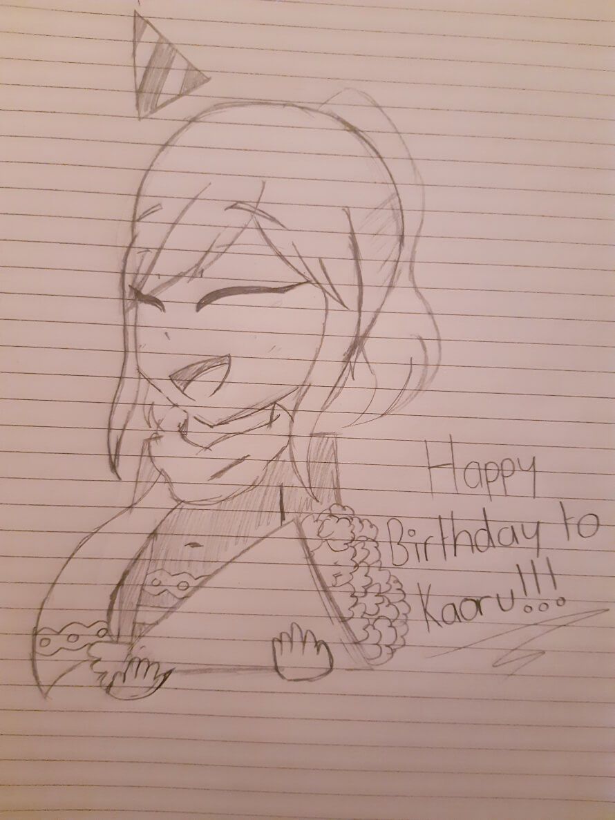 I drew something for Kaoru in half an hour and oh I am not a good drawer.

Happy birthday to best...