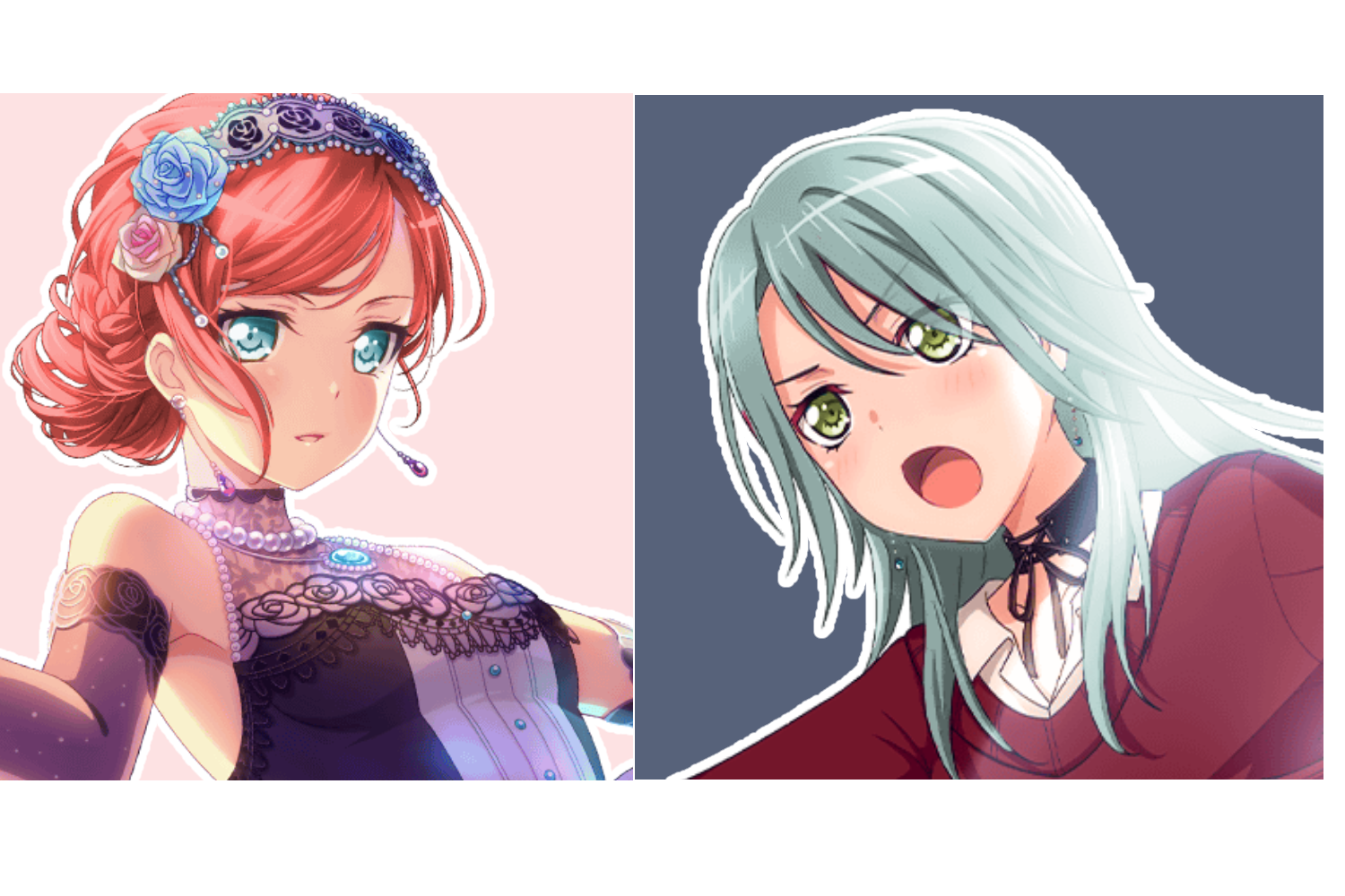 Tomoe and Sayo;;; WHY do they always look good even after exchanging Hair and Eye colors ? 