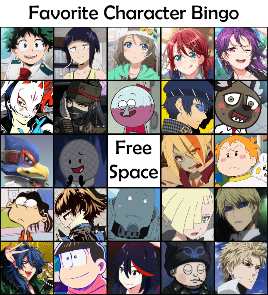 i did a thing...

from left to right, by row:

  izuku midoriya, kyoka jirou  bnha , you...