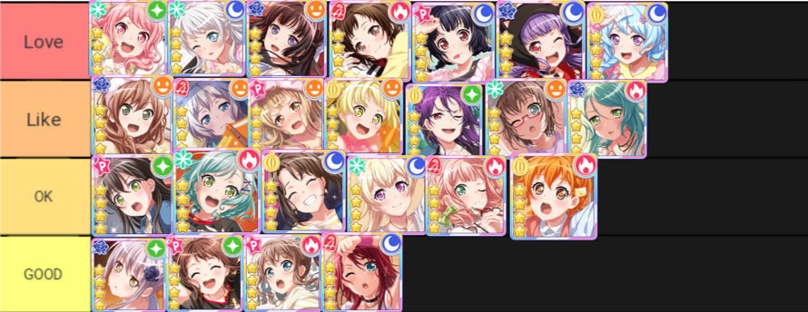 These are the cards I like in order. 