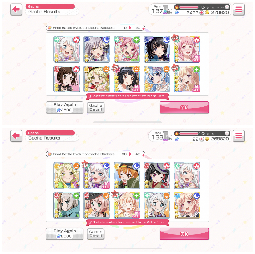 i was trying for event rinko but i got four 4 stars of pastel palettes instead LOL 

fortunately...