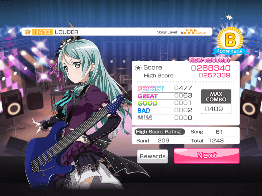 Beated my record bu no full combo. Great.
