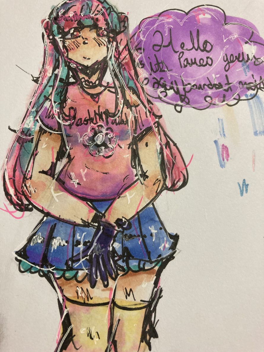 I did a little doodle of pareo with my copics this is not my main medium so its pretty bad.. Also...