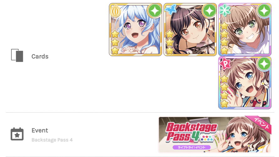     Woah 4 featured cards for Backstage Pass 4! Usually featured cards total is 3 cards, what a...