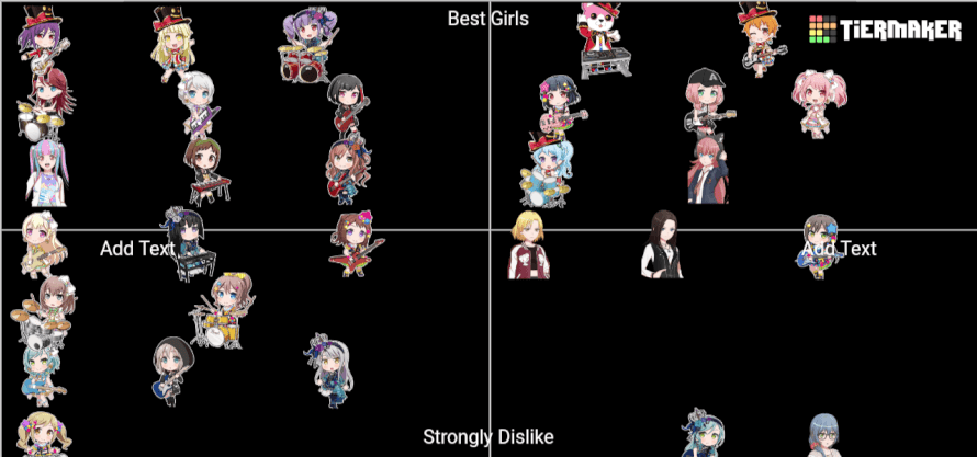 I'm doing this too.
The normal tier format was being super lame for me, so I switched to the grid...