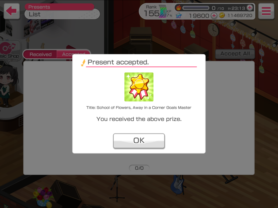   Woooo!

    Finally I managed to clear all the goals within 24 hours of the event!

Hoping to...