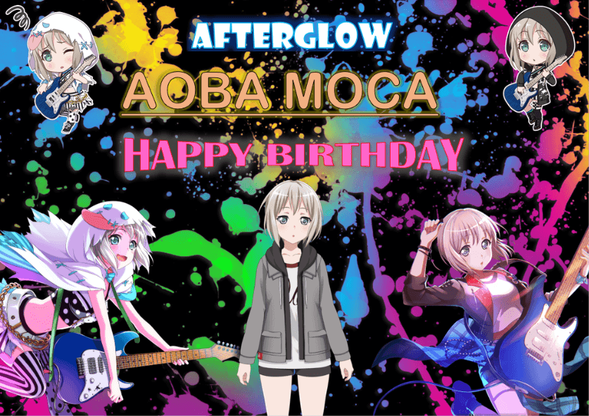 Picsart is being an idiot, so...HAPPY BIRTHDAY MOCA!!!! Who remembered?