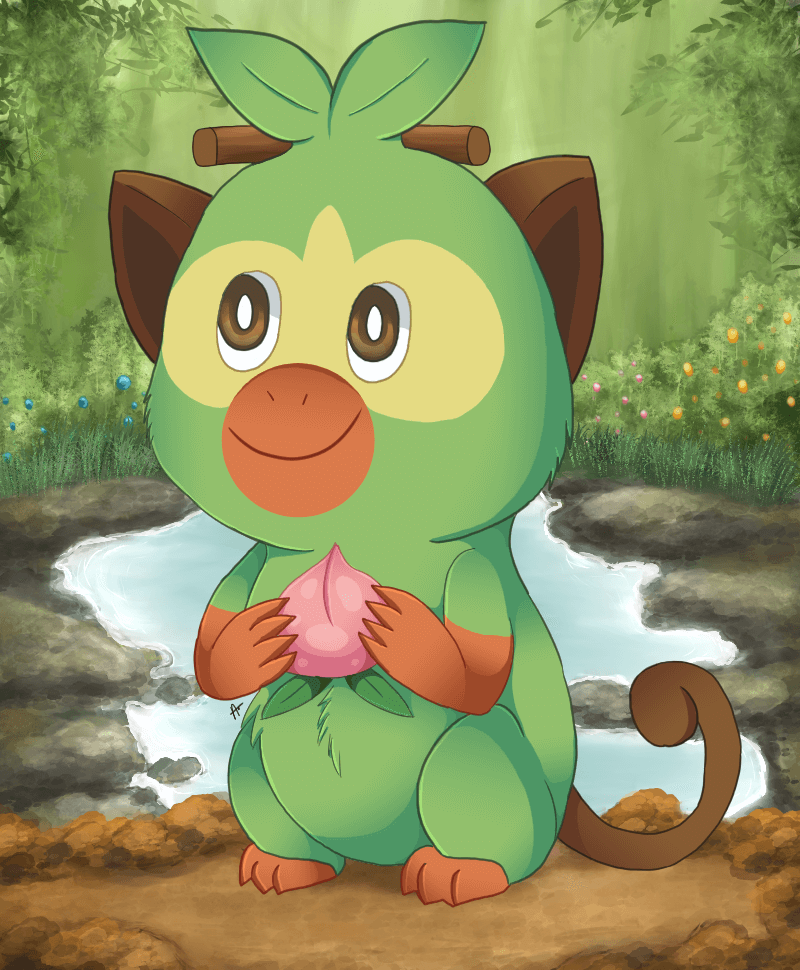 Hello friends here is some grookey art i worked on :D 