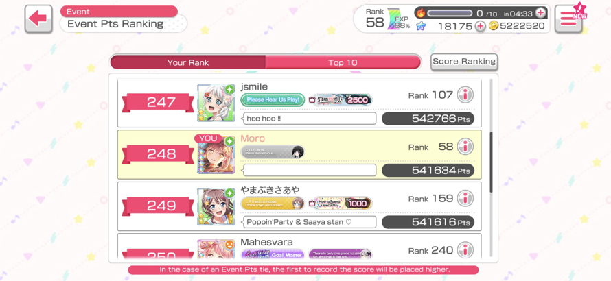 omg there’s still 2 more days to this event, i’m pretty sure i’m gonna make t100. i’d be so happy if...