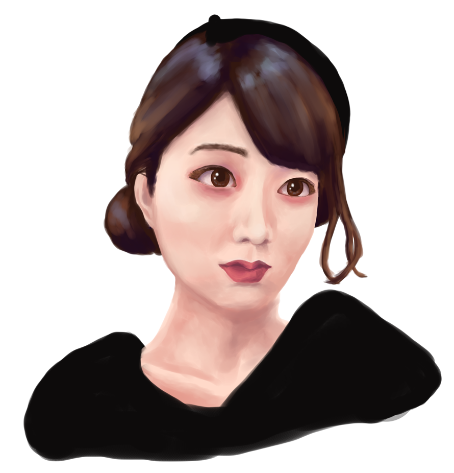 Recent messing around with painting idk . . . this is Supposed to be Ayasa chan I tried dfsdlkaf...