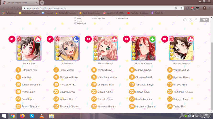 So...the  Bandori Sorter   garupasorter.tumblr.com/charactersorter  is a bandwagon again now...